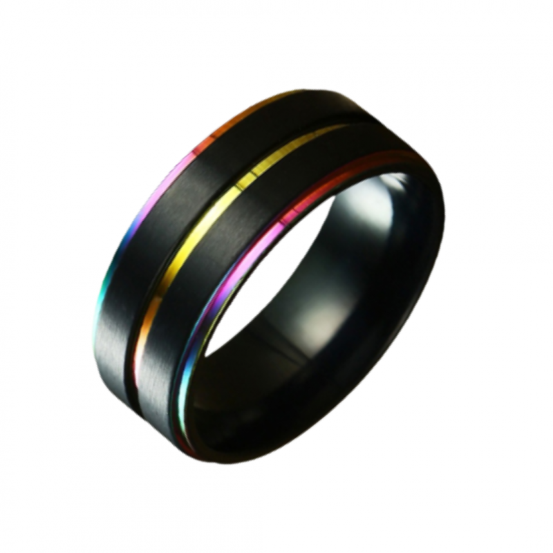 bague lgbt noir